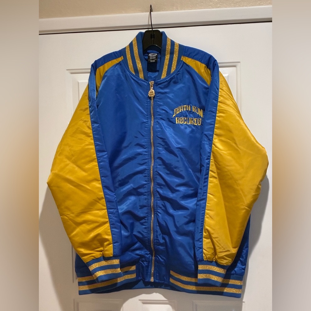 Death Row Records nwot Blue and mustard yellow embroidered  jacket